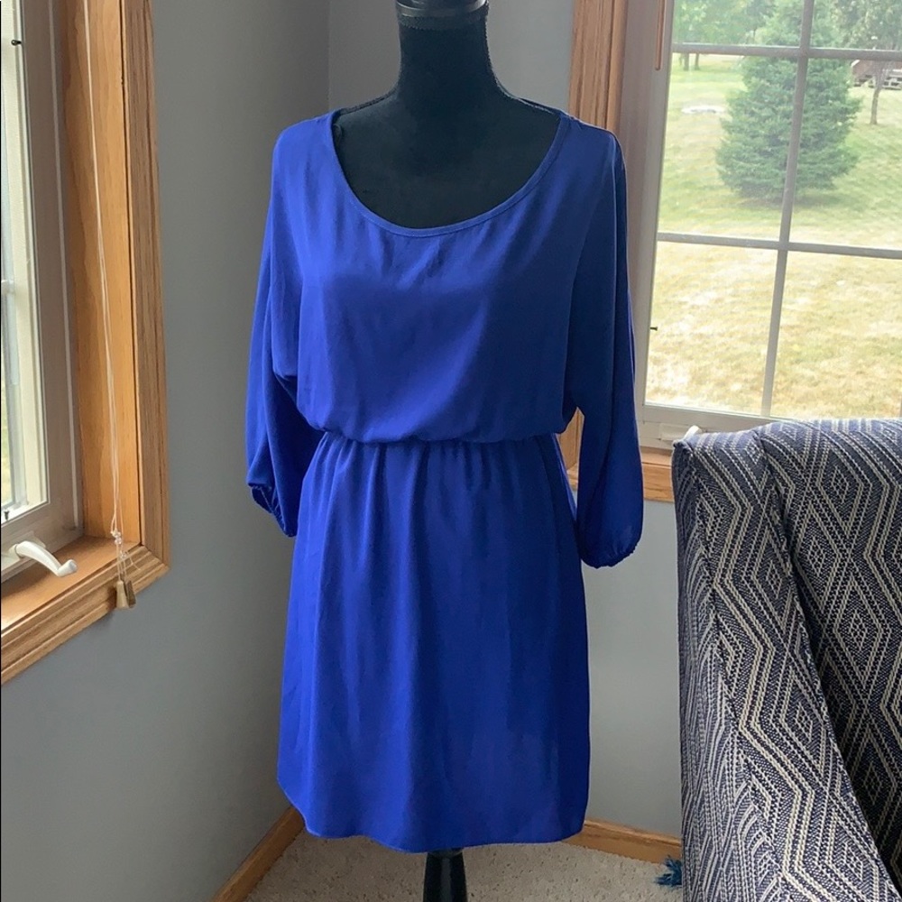 Royal blue fall boutique dress NWOT